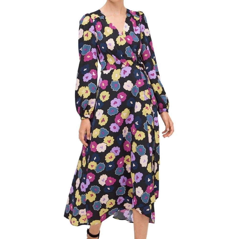 NWT STUNNING COLOURFUL KATE SPADE FLORAL MIDI WRAP DRESS Sz 4